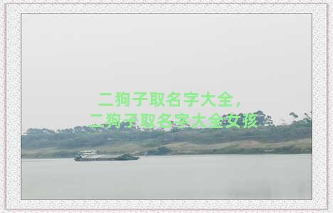 二狗子取名字大全，二狗子取名字大全女孩