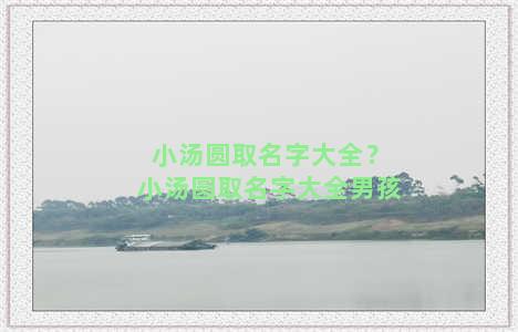 小汤圆取名字大全？小汤圆取名字大全男孩